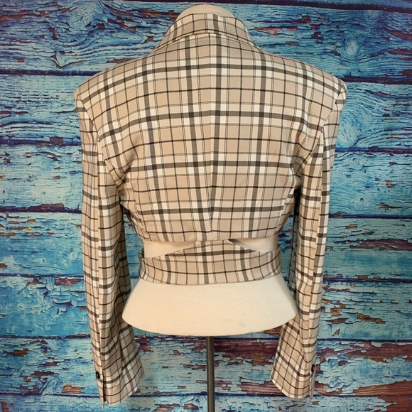 Bershka Cropped Plaid Blazer - Picture 8 of 8